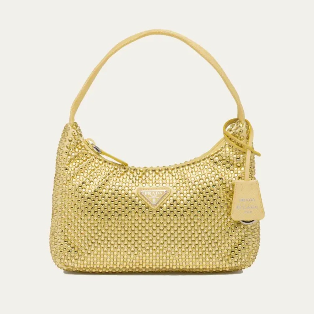 Prada Re-Edition 2000 Allover Crystal-Embellished Shoulder Bag